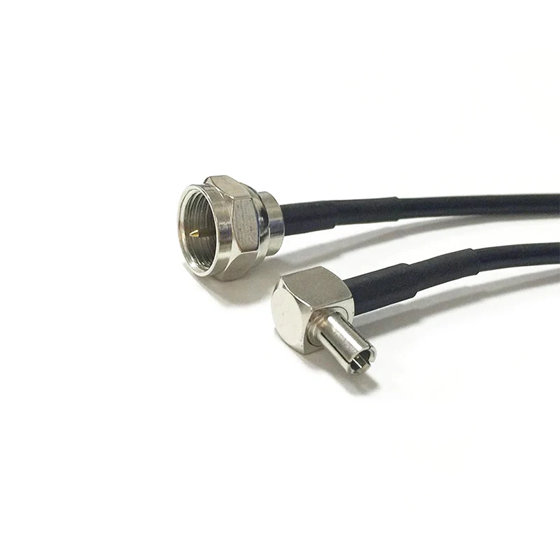 Câble coaxial RGAnthCoaxial à angle droit, prise mâle femelle vers TS9, type F, adaptateur pour modem 3G, 15cm, 30cm, 50cm, 100cm, 1PC