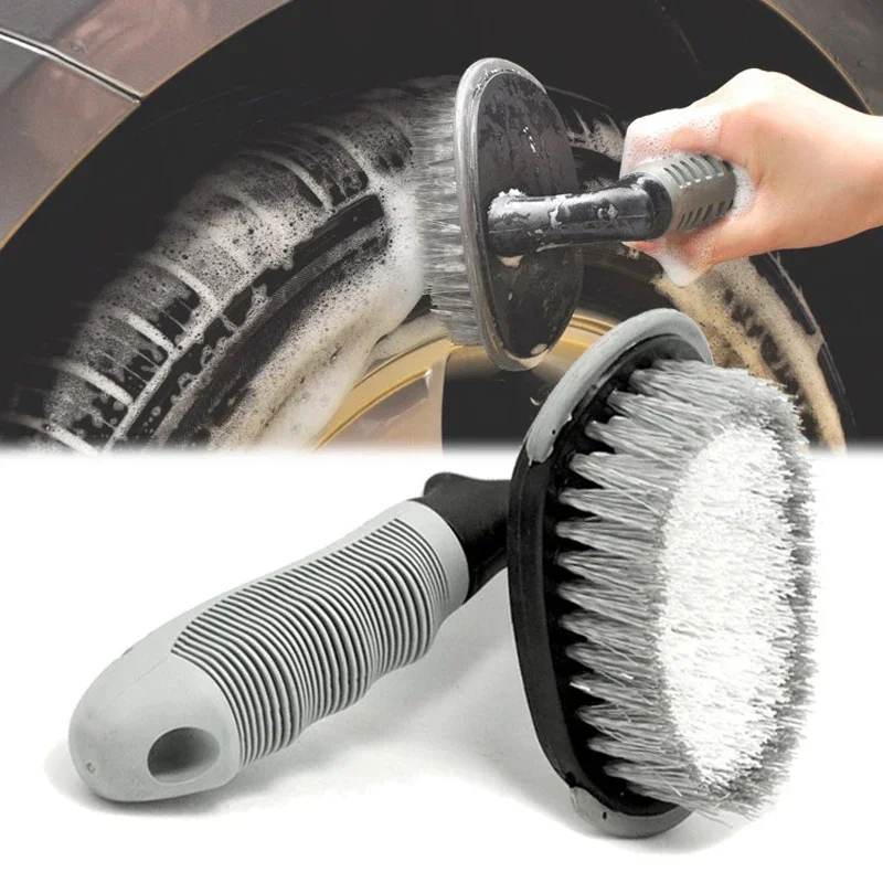T-bend Handle Car Wash Cleaning Brush Car Detailing Wheel Hub Gap Cleaning Tools Nylon Bristle Car Special Tire Brush Wholesale