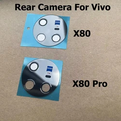 Back Camera Glass Lens With Glue Sticker Replacement Camera Lens For Vivo X80 Pro