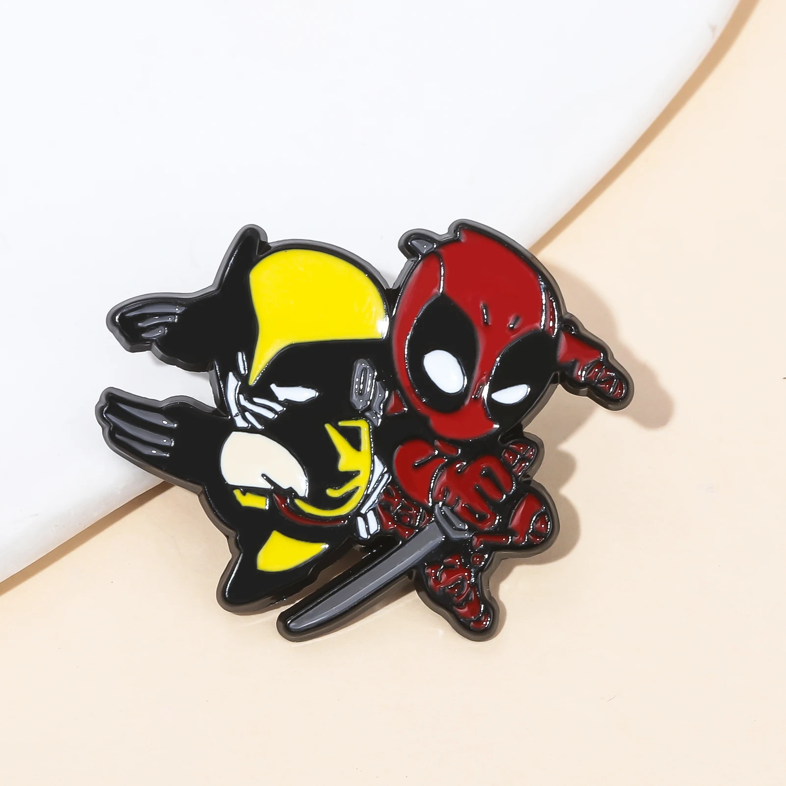 Hot Dead Hero Red Yellow Mask Warrior Enamel Brooch Wolf Warrior Pin Badge Cosplay Props Men Women Backpack Jewelry Accessories