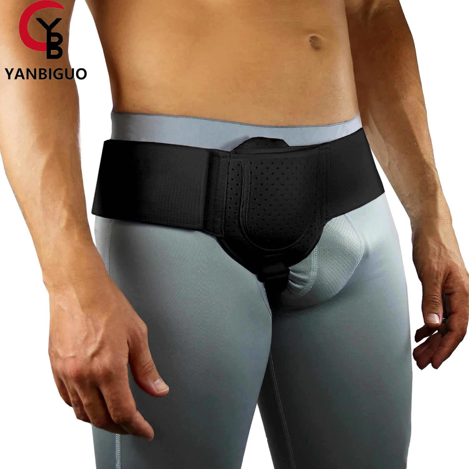 YANBIGUO Hernia Guard,Inguinal/Groin Hernia Belt For Men,Left/Right Side,Post Surgery,Support Truss ,Adjustable Waist Strap