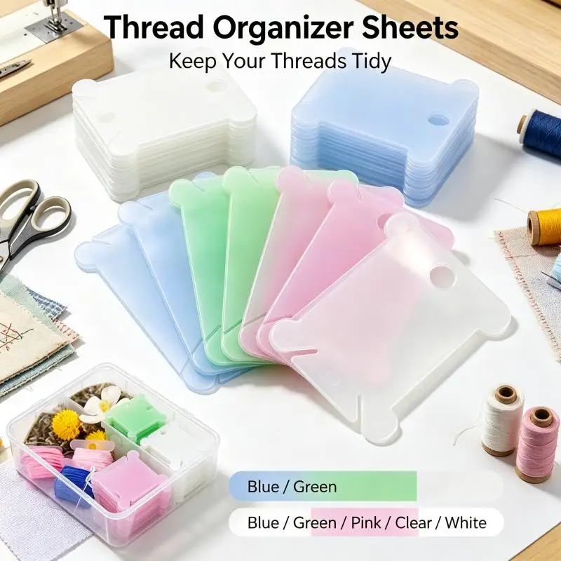 25~125pcs Embroidery Floss Organizer Plastic Bobbins for Cross Stitch Yarn Winder DIY Sewing Thread Storage