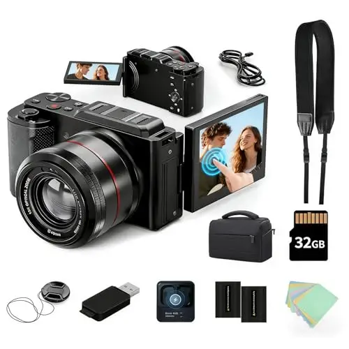 

5K Digital Camera for Photography,5K 64Mp with 16X Optical Zoom,5K Uhd Video Youtube Vlogging Camera with Autofocus & Manual Focus