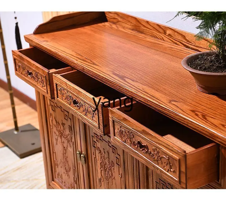 LTT solid wood dining side cabinet Chinese locker living room kitchen multi-functional tea cabinet