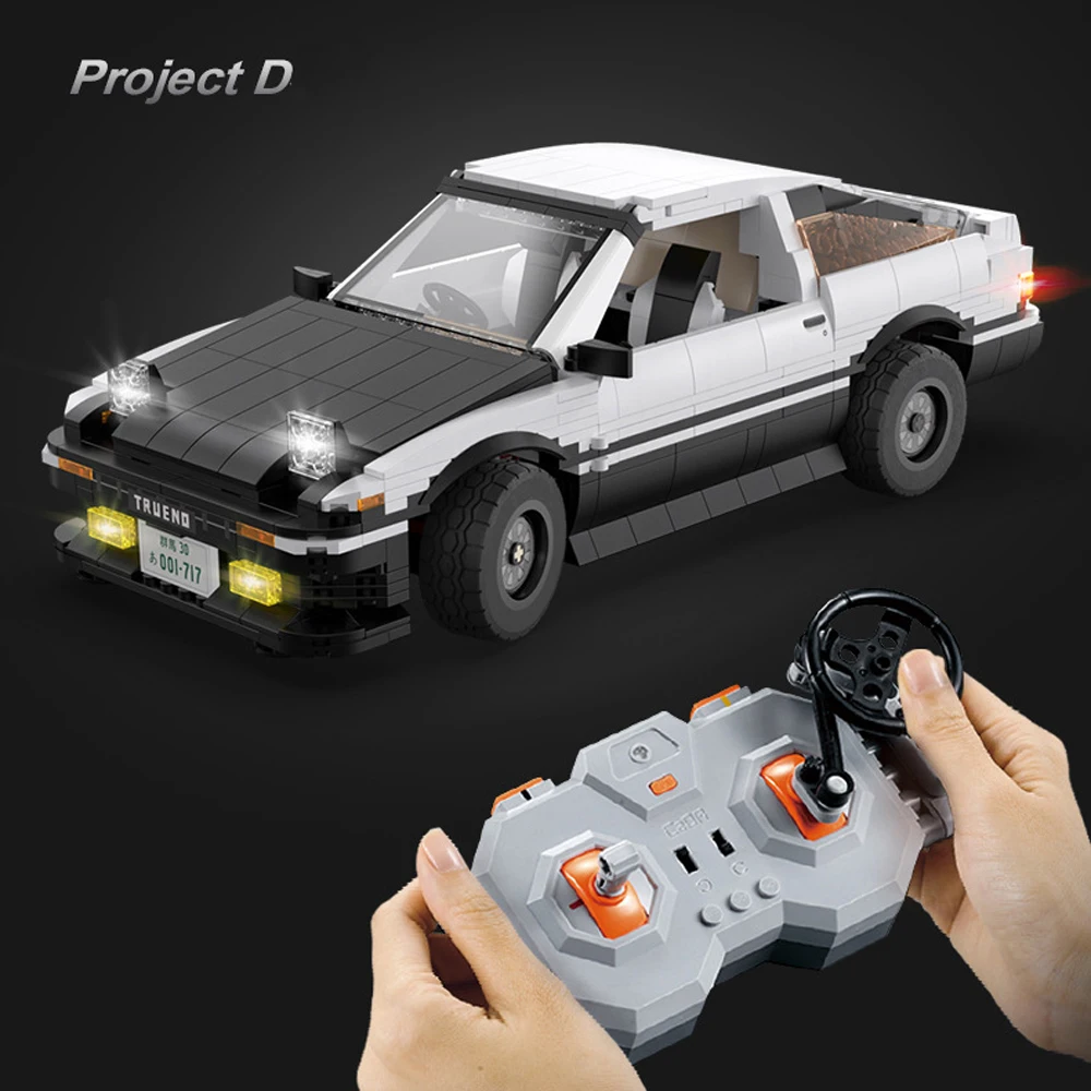Technical Building Block 1:12 Scale Racing Anime Initial D Japan Ae86 Trueno Model Radio 2.4ghz Remote Control Car Brick RC Toys
