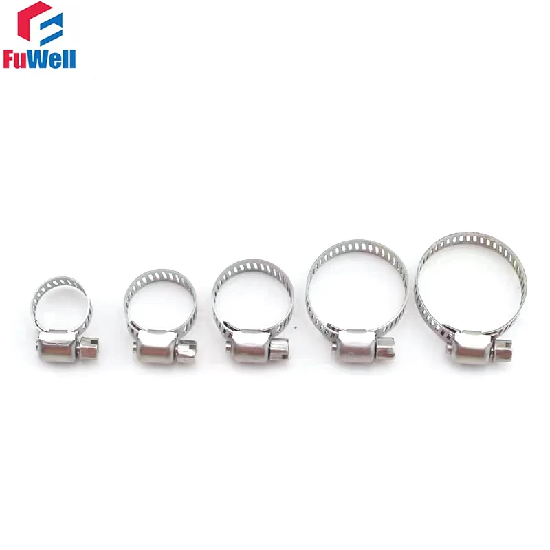 12PCS Hose Clamp Adjustable Drive Hose Clamp Fuel Line Worm Size Clip Hoop Hose Clamp Adjustable Drive Hose Clamp Fuel Line201SS