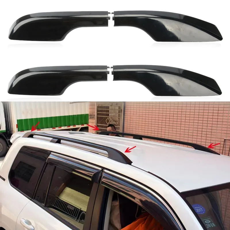 4Pcs Car Roof Rack Cover Top Luggage Bar Rail End Protection Lid Fit Toyota Land Cruiser 200 LC200 VDJ200 UZJ200 2008-2020