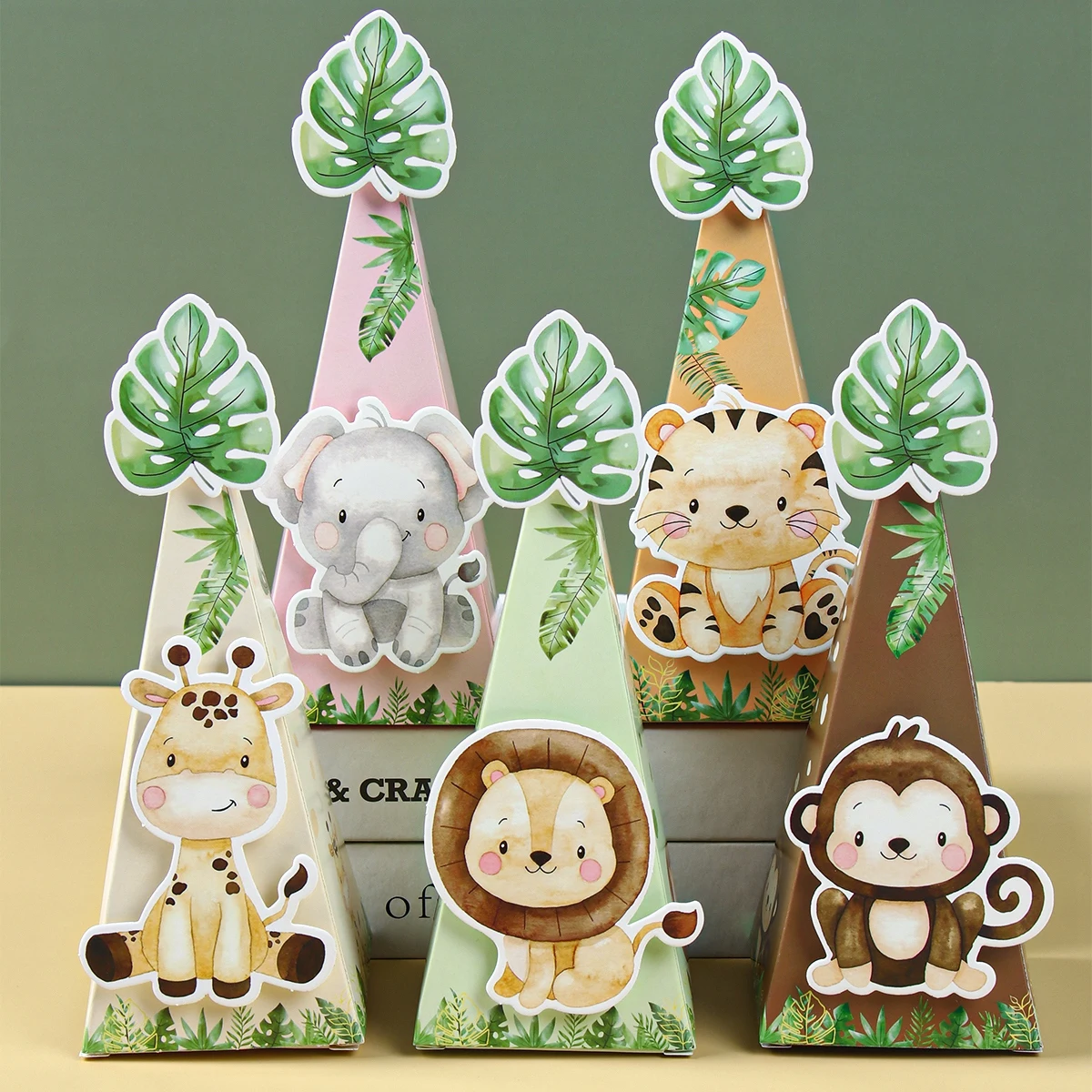 Jungle Animals Theme Candy Box Happy Birthday Party Decoration Kids Safari Animal Wild One 1st Birthday Decor Kids Baby Shower