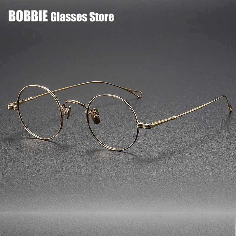 

Japanese Retro Small Round Eyeglasses Pure Titanium Ultra-light Men Women Anti Blue Light Near Vision Glasses Frame Optical Eye