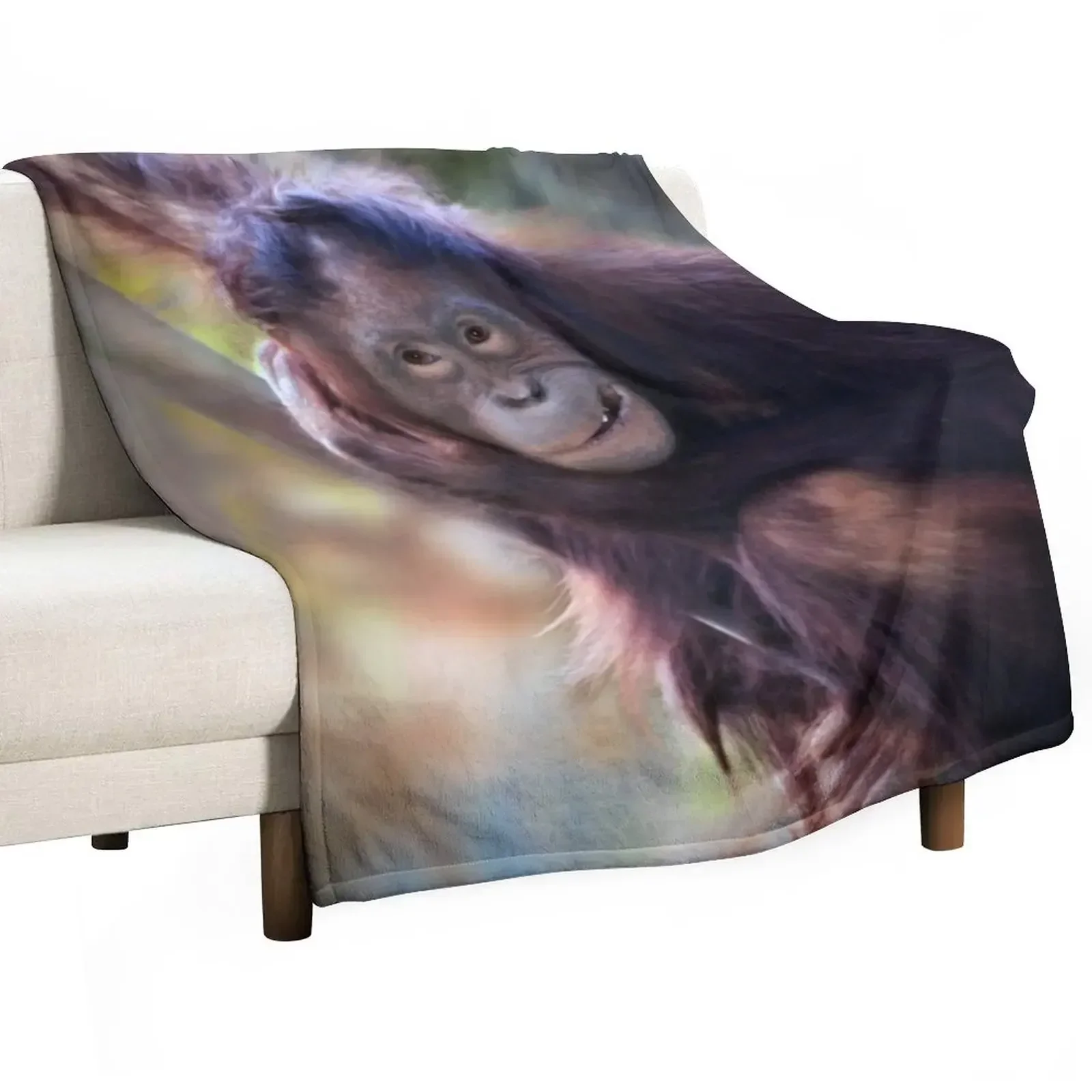 New Orangutan Throw Blanket Comforter Soft Plush Plaid For Baby Single Blankets