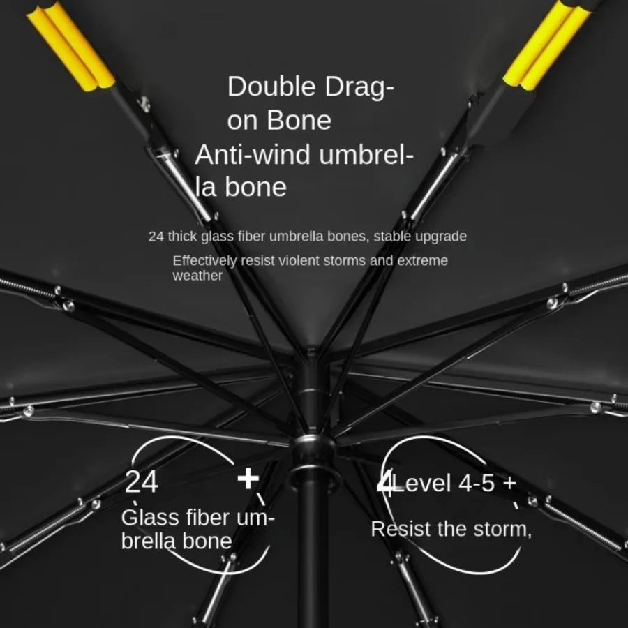 최고 품질의 우산 남자 비 여자 방풍 대형 24 뼈 파라과이 써니 안티 태양 세 접는 우산 야외 Parapluie