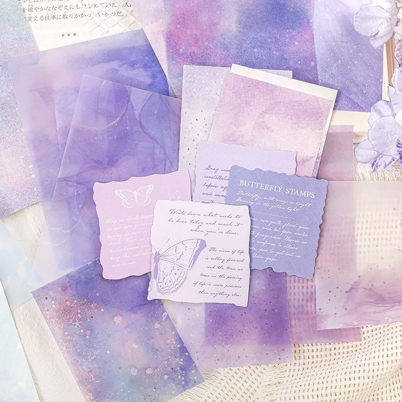 Pastel Star Series Vintage aquarel Smudge landschap materiaal papier creatieve DIY Junk Journal Collage Scrapbook briefpapier