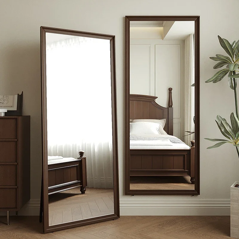 

Квадратное деревянное зеркало, садовое искусство, современное зеркало на весь корпус, напольное зеркало для спальни, украшения для гостиной из ротанга для девочек