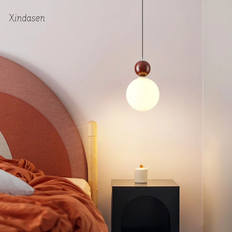 Minimalist Nordic Pendant Light LED Glass Ball Chandelier For Bedroom Bedside Hanging Lamps Wall Art Decor Suspension Luminaire image 5
