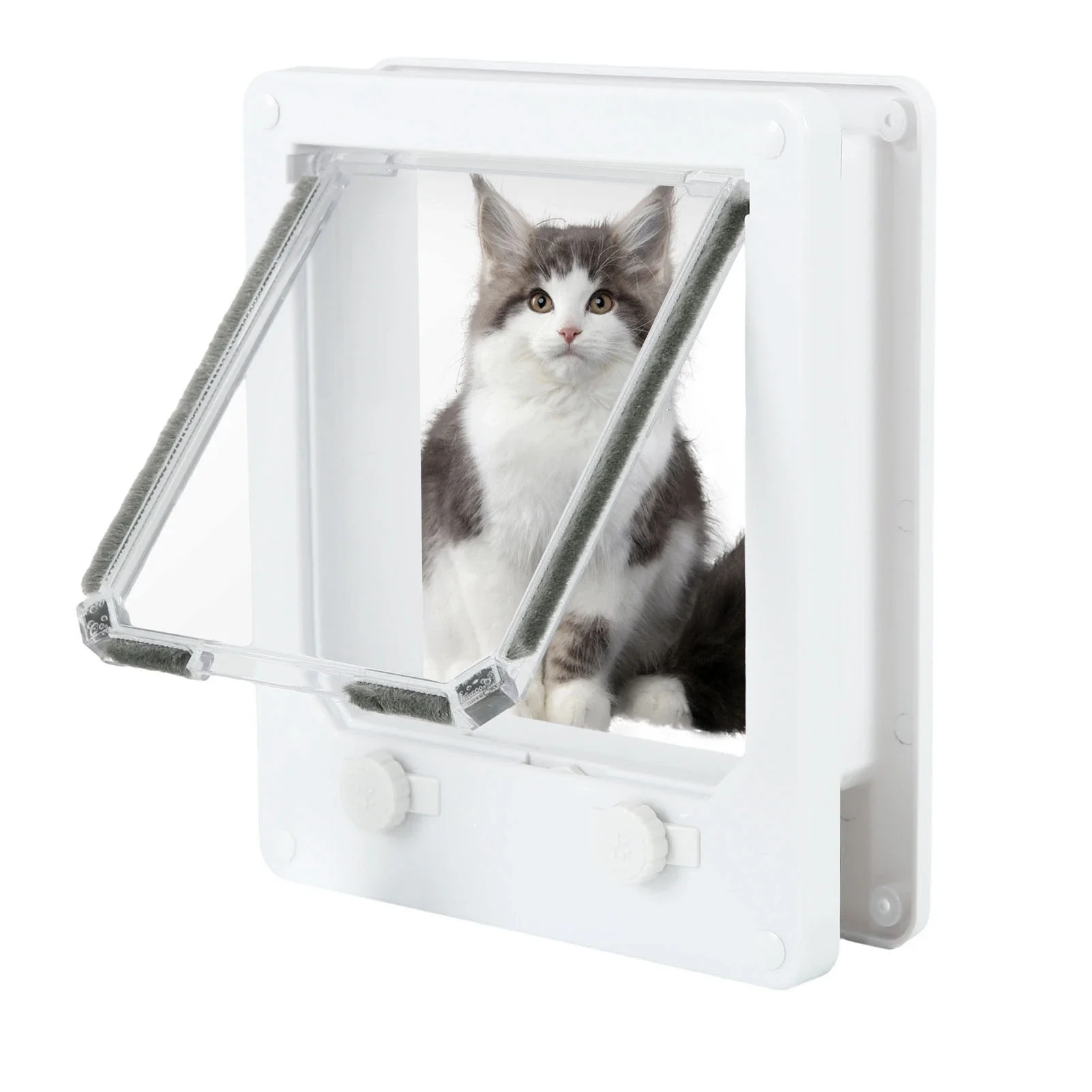 Interior Cat Door Double Rotary Magnetic Closure Indoor Pet Door Two-Way Secure and Convenient Pet Access for Cats and Dogs