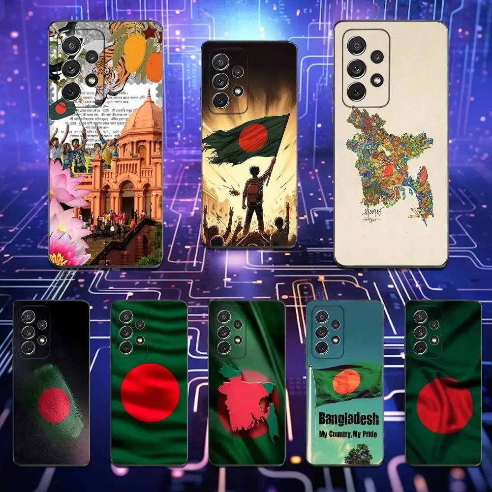 

B-Bangladesh-ES Flag Phone Case For Samsung S25,S24,S23,S22,S21,S20,S10,Ultra,Plus,Lite,FE,Soft Silicone Black Cover