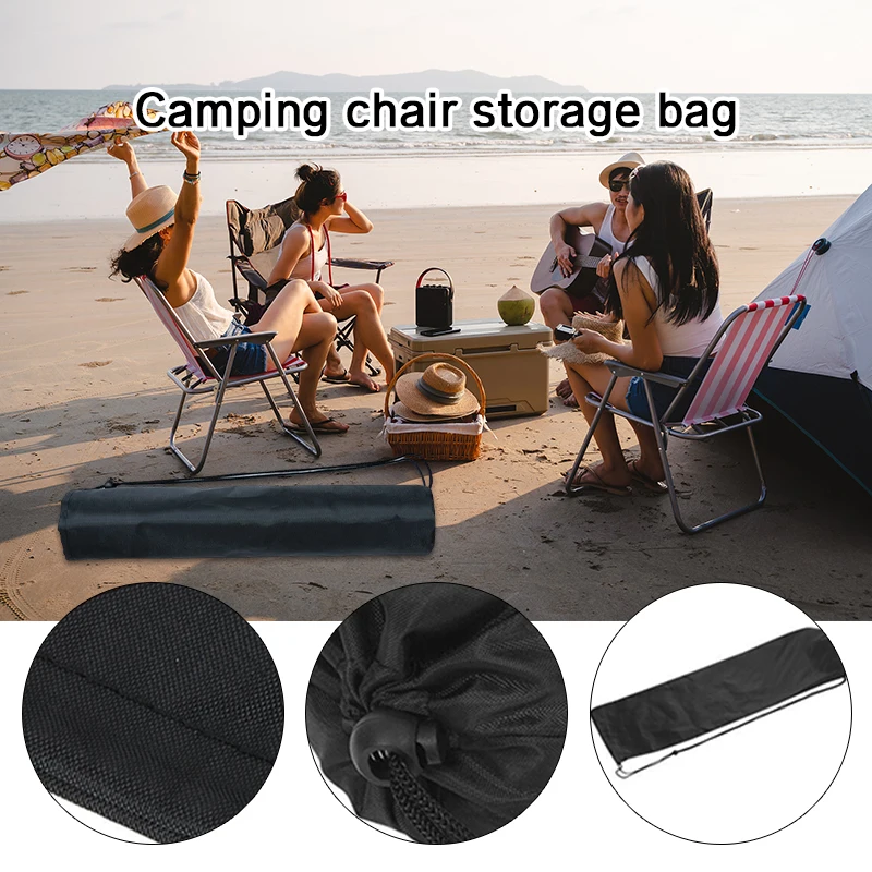 2X Drawstring Opening Nylon Storage Tent Bag Patio Chair Camping Folding Chair Carry Bag for Outdoor Home Picnic Travel