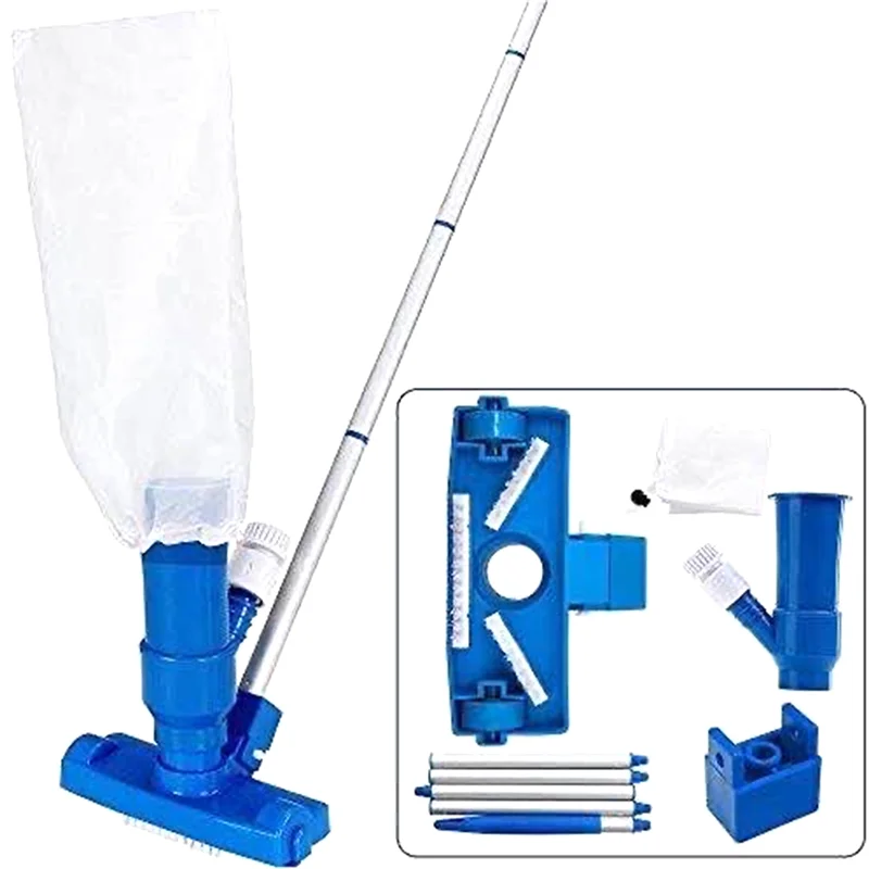 

M12K-Swimming Pool Vacuum Cleaner With 5 Section Pole For Pond Fountain Disinfection Cleaning Tool