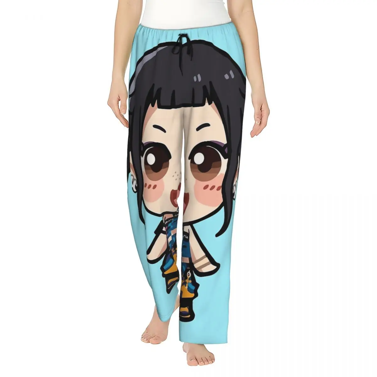 

Пижамы для женщин Zoey Kpop охотники на демонов с героями мультфильмов, пижамные брюки для отдыха, дышащие спальные штаны с эластичной резинкой на талии, ночное белье