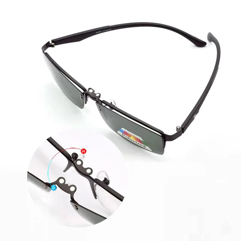 Spectacle Frame Half Frame Male Myopia Prescription Lens With A Magnet Clip On Polarized Sunglasses Lens Sunglasses Soft legs