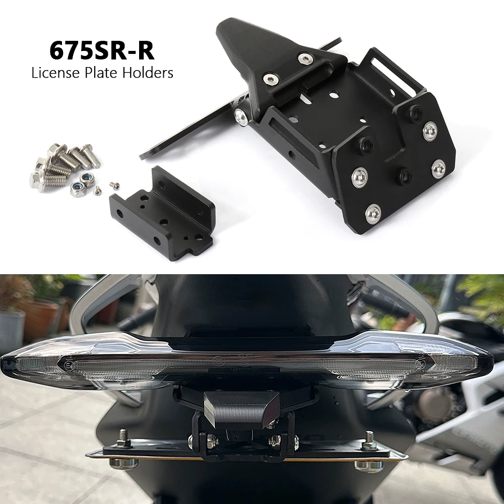 

Motorcycle Accessories Rear License Plate Holder Bracket Mount Black For CFMOTO 675SR-R 675 SR-R 675SRR