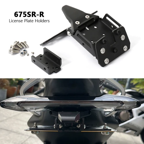 Imagen 1 del producto Accesorios para motocicleta, soporte para matrícula trasera, soporte negro para CFMOTO 675SR-R 675 SR-R 675SRR