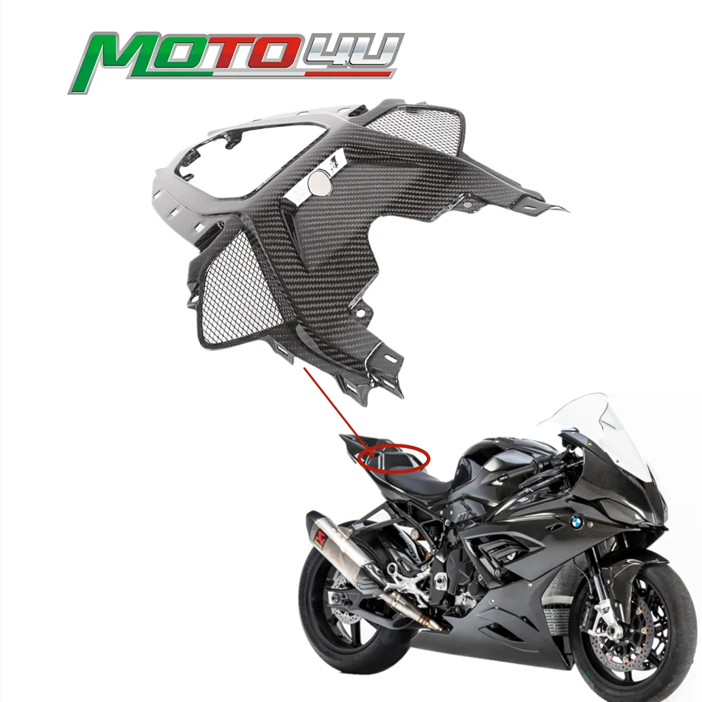 For BMW S1000RR S1000 RR 2019 2020 2021 2022 100% Carbon Fiber Rear Seat Fairing With Grid Gloss Twill Weave Motorcycle Retrofit