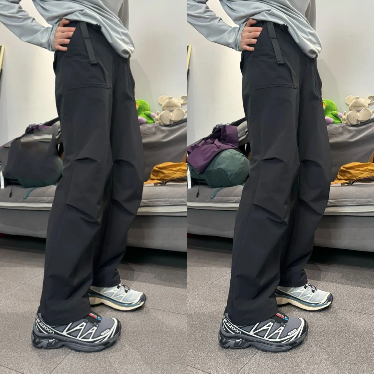 

Thiened Autumn Winter Outdoor Sports Casual Pants Straight Leg Wide Leg Men Women Faion Urban Sle mid Waist Long Trousers
