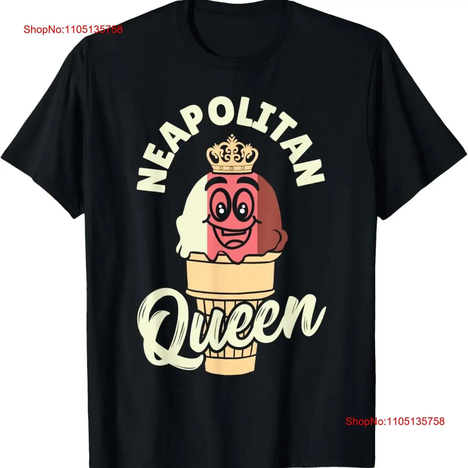 Neapolita Queen Chocolate fresa vainilla helado camiseta vintage lavado elegante Top para uso diario cómodo