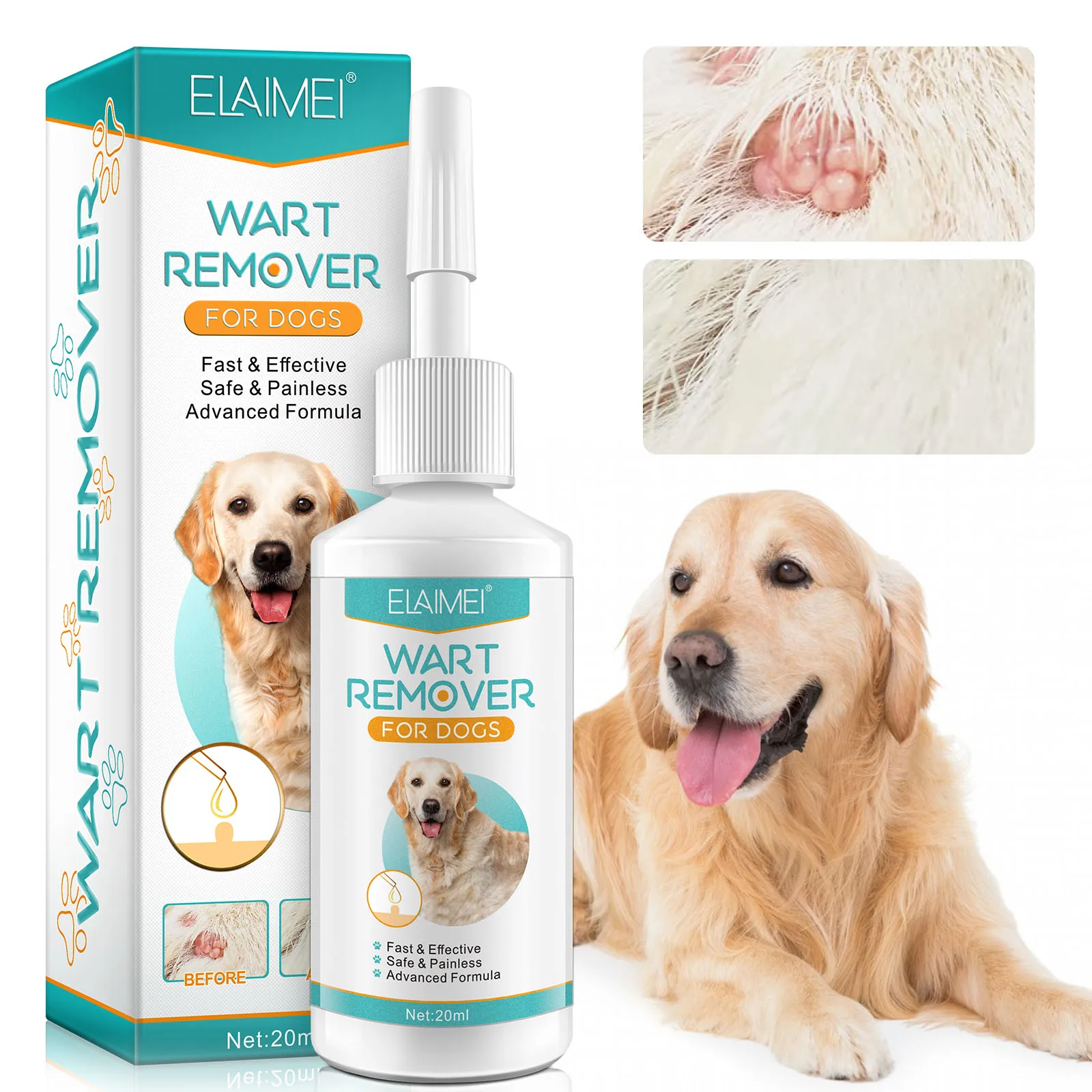 Dog Skin Wart Tag Remover 100% Natural Safe Painless Dogs Warts Removal Treatment Skin Advanced Formula 2 Bottles Irritant-Free