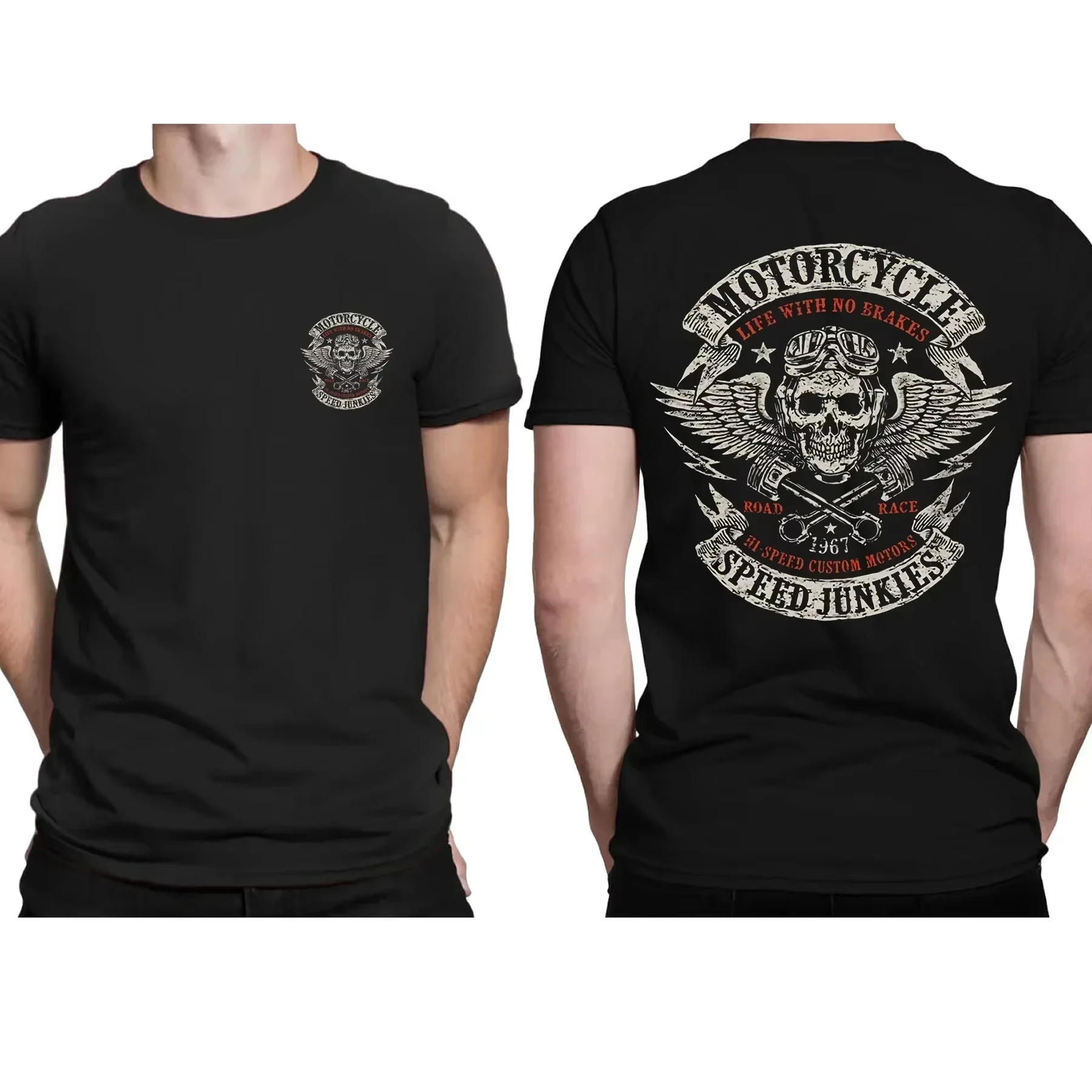 

Esencial Motocicleta Velocidad Junkies Biker Chopper Mc Biker Camiseta India Hombres Camisetas Ropa De Calle Gráfica