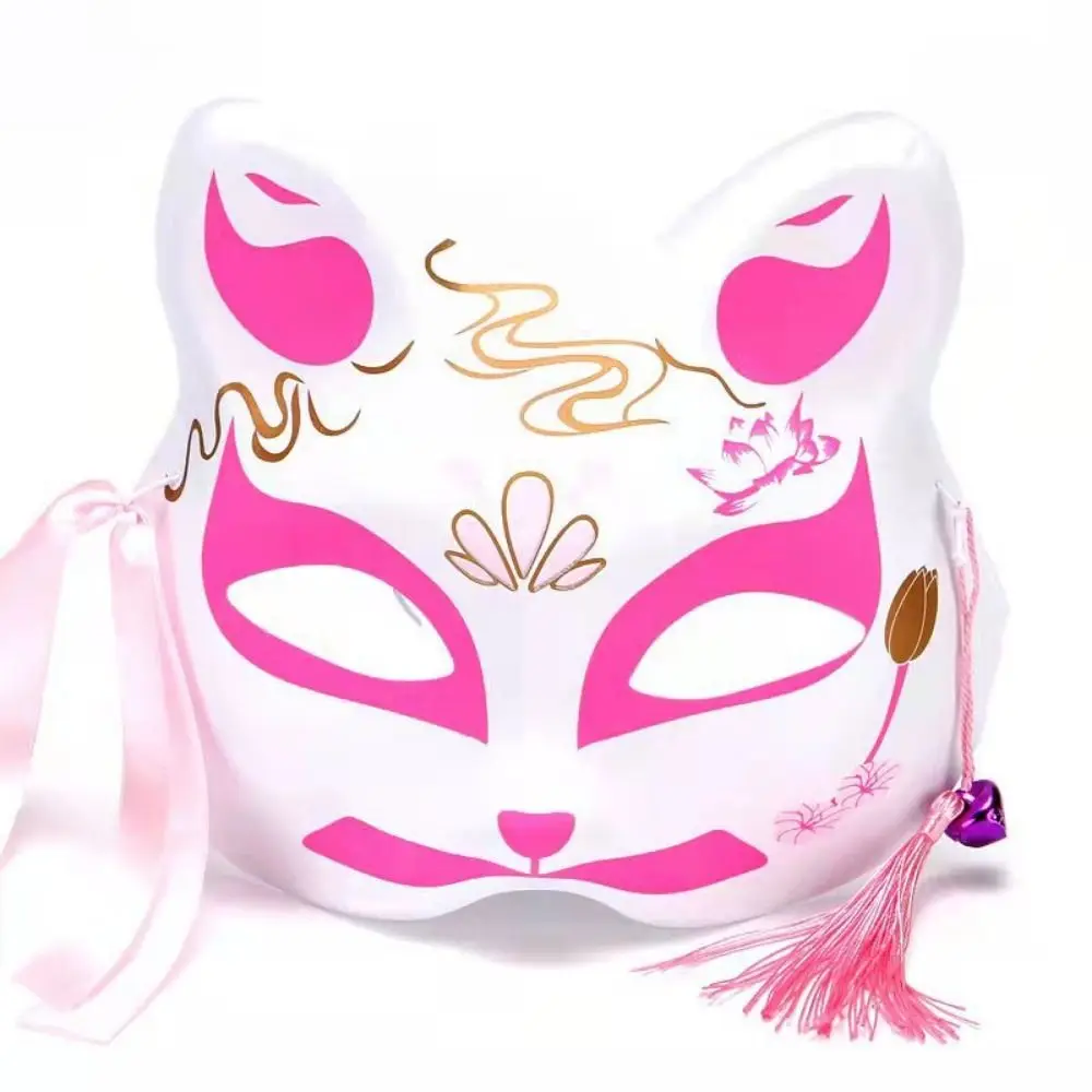 2Pcs Japanese Anime Foxes Mask Cosplay Hand-Painted Half Face Masks Exquisite Anime Anime Cosplay Accessories Masquerade