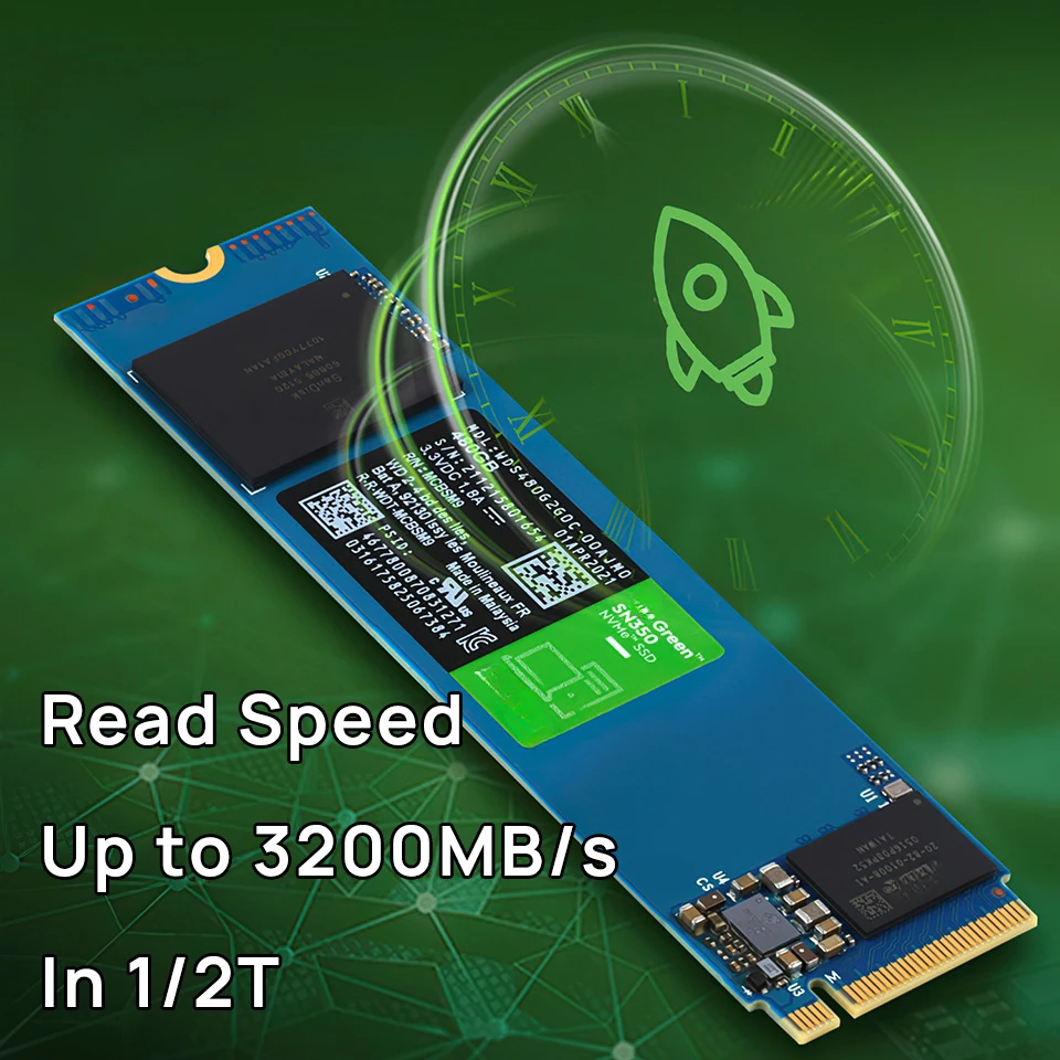 Green SN350 NVMe SSD PCIe 3.0 M.2 2280 500G 960G 240G 1TB Up to 3200MB/s Computer Solid State Drive