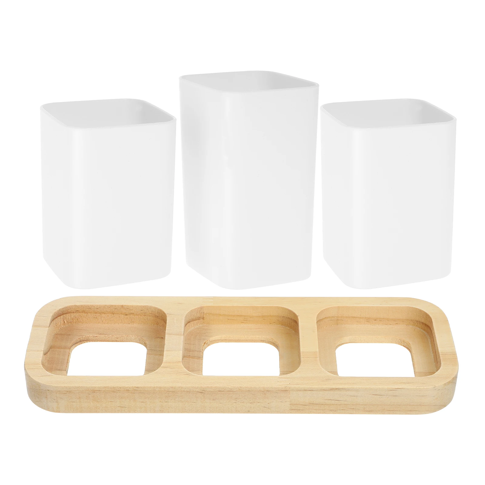

1pc Delicate Multi-Grid Box Pp Wood Material Household Cutlery Organizer Storage Holder Kitchen Tool Case Countertop Home Supply