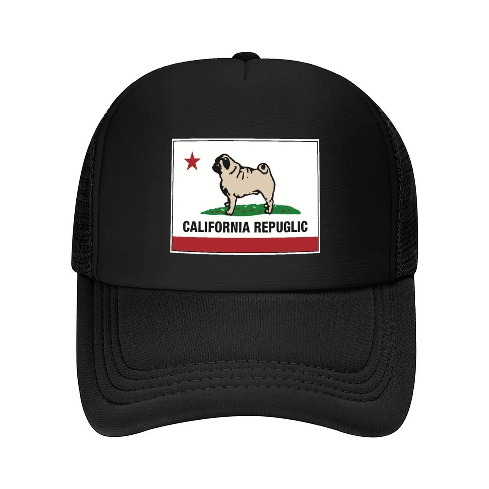 

California Repuglic featuring Ube the Pug Baseball Cap black Winter hat Trucker Hat For Man Women's