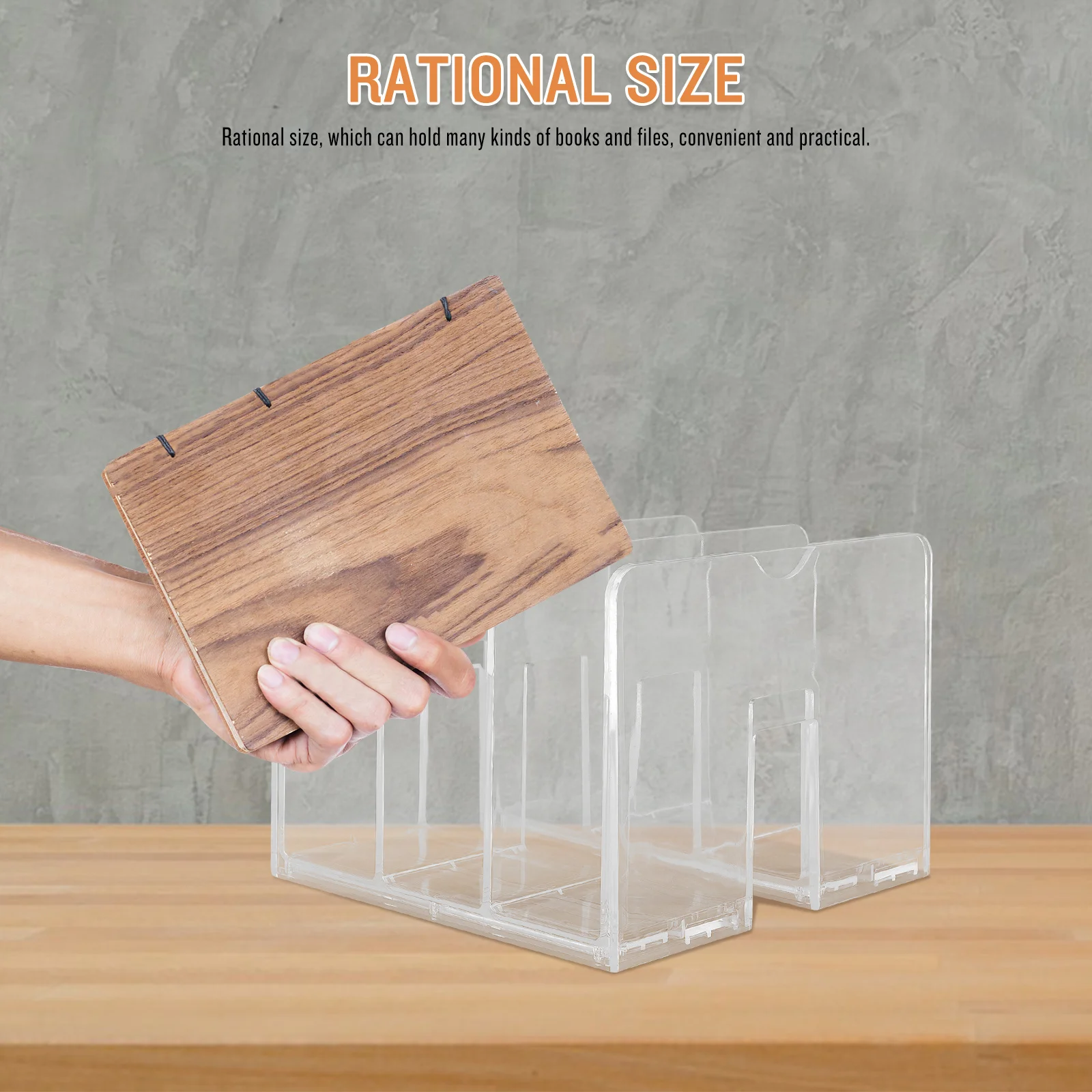 

Clear Desk File Sorter Stand Book Holder Office Organizer Thickened Storage Rack for Books Files Home Study Classroom