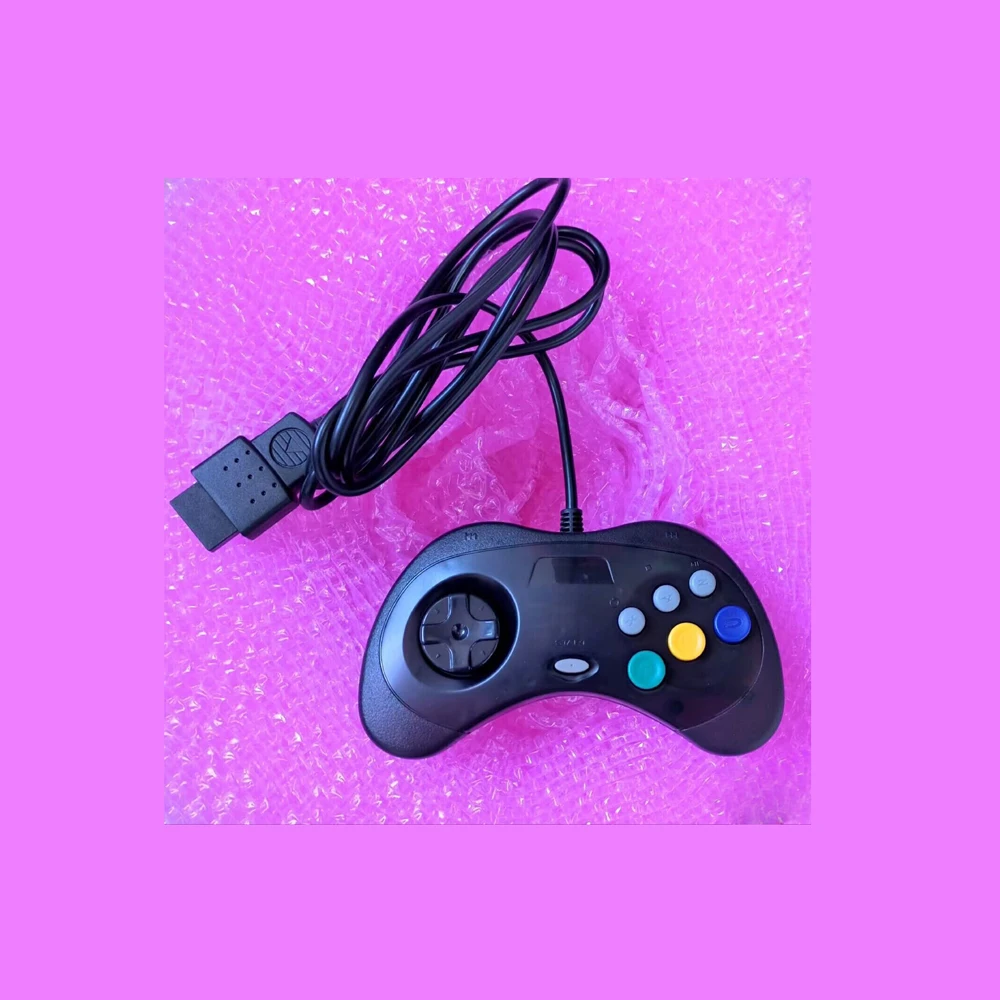 

100PCS High quality Transparent Black Wired Game controller for SEGA Saturn SS console