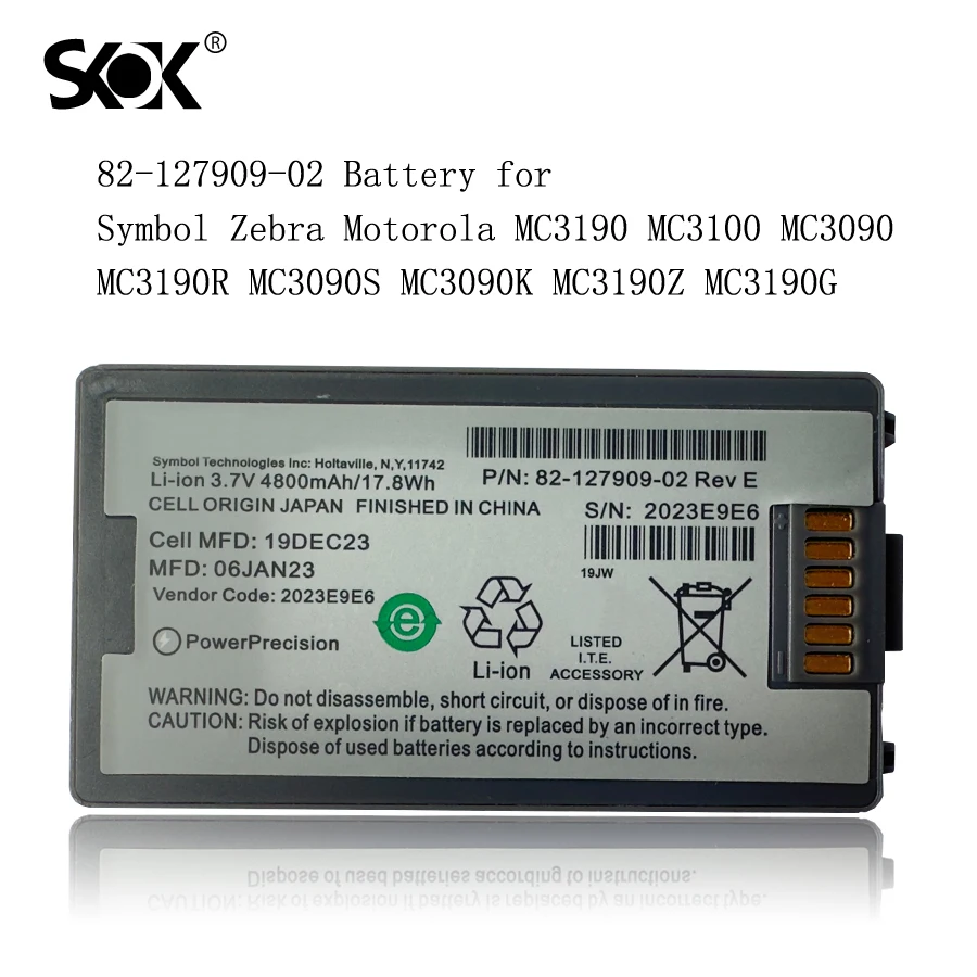 

Battery for Symbol Zebra Motorola MC3190 MC3100 MC3090 MC3190R MC3090S MC3090K MC3190Z MC3190G MC3190-G BTRY-31KAB02/MC3XKABOE