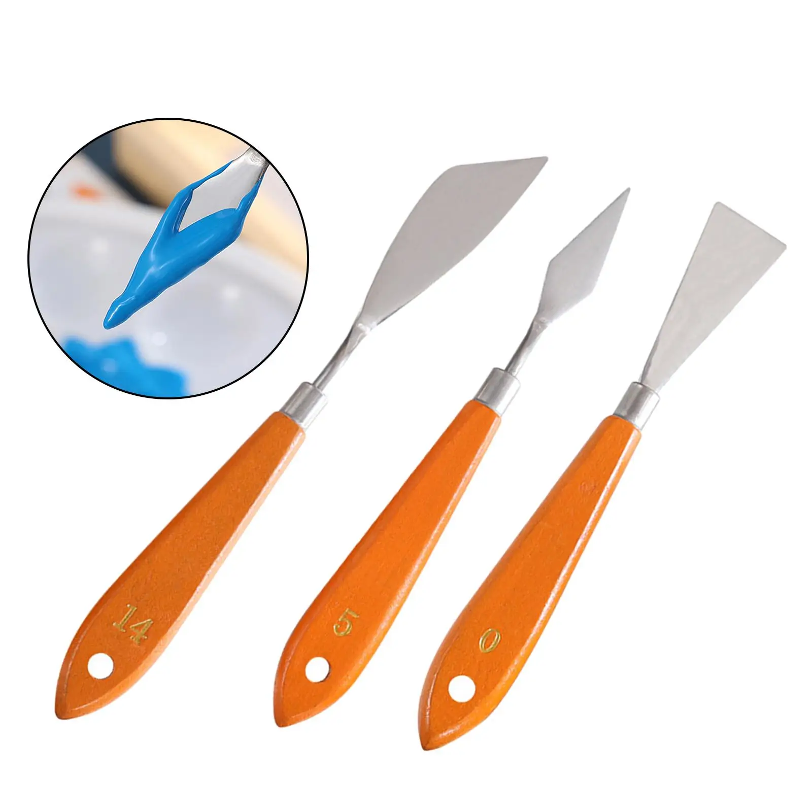 Painting 3 Pieces Set Stainless Steel with Comfortable Handle Colour Mixing and Scraper