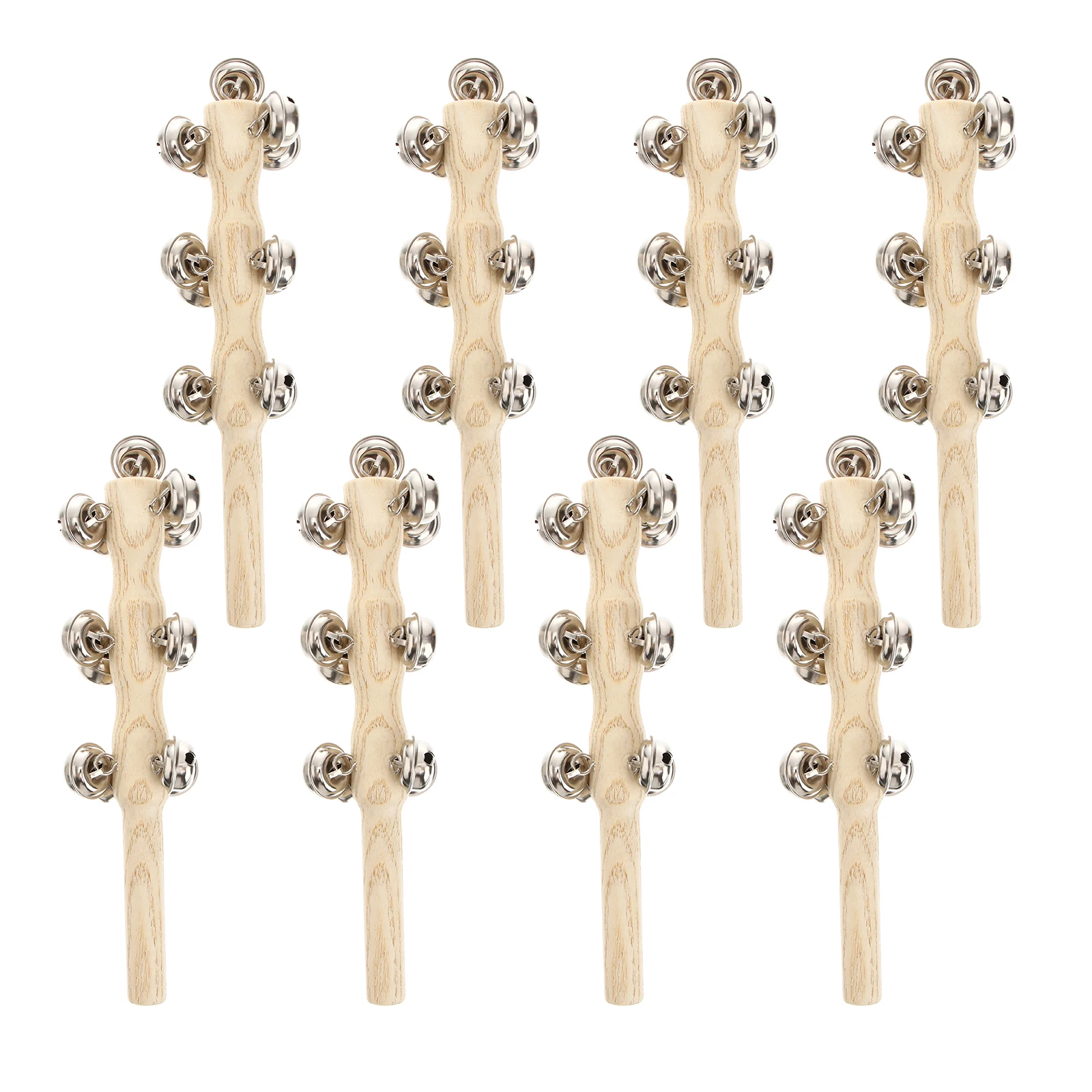 

3pcs Baby Wood Musical Instrument Shaker Bell Hand Jingle Smooth Grip Educational Gift Infant