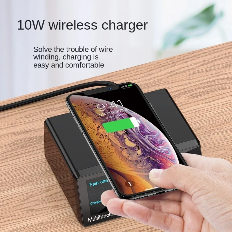 100W 8 Ports USB Charger Quick Charge 3.0 Adapter HUB Wireless Charger Charging Station PD Fast Charger for IPhone 11 Samsung