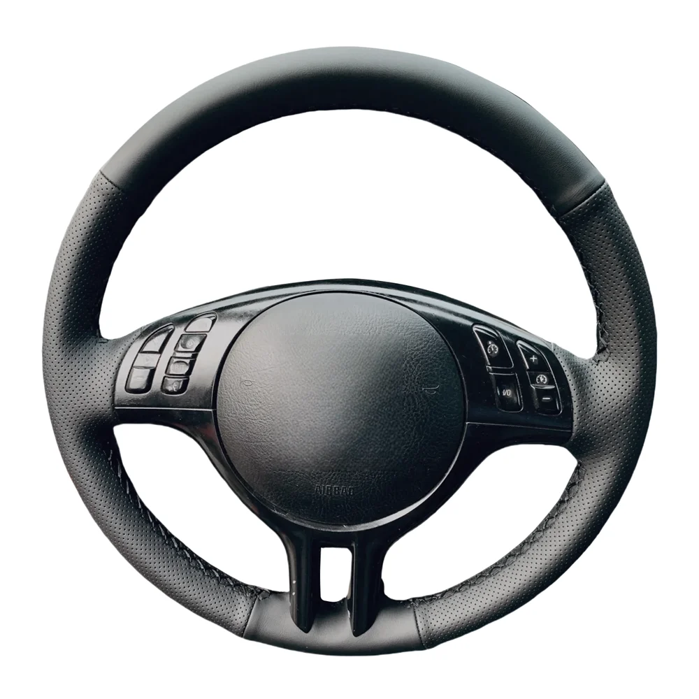 DIY Customized Auto Steering Wheel Cover Leather For BMW 3 5 Series E46 E39 X5 E53 Z3 E36 Car Accessories Steering Wheel Covers
