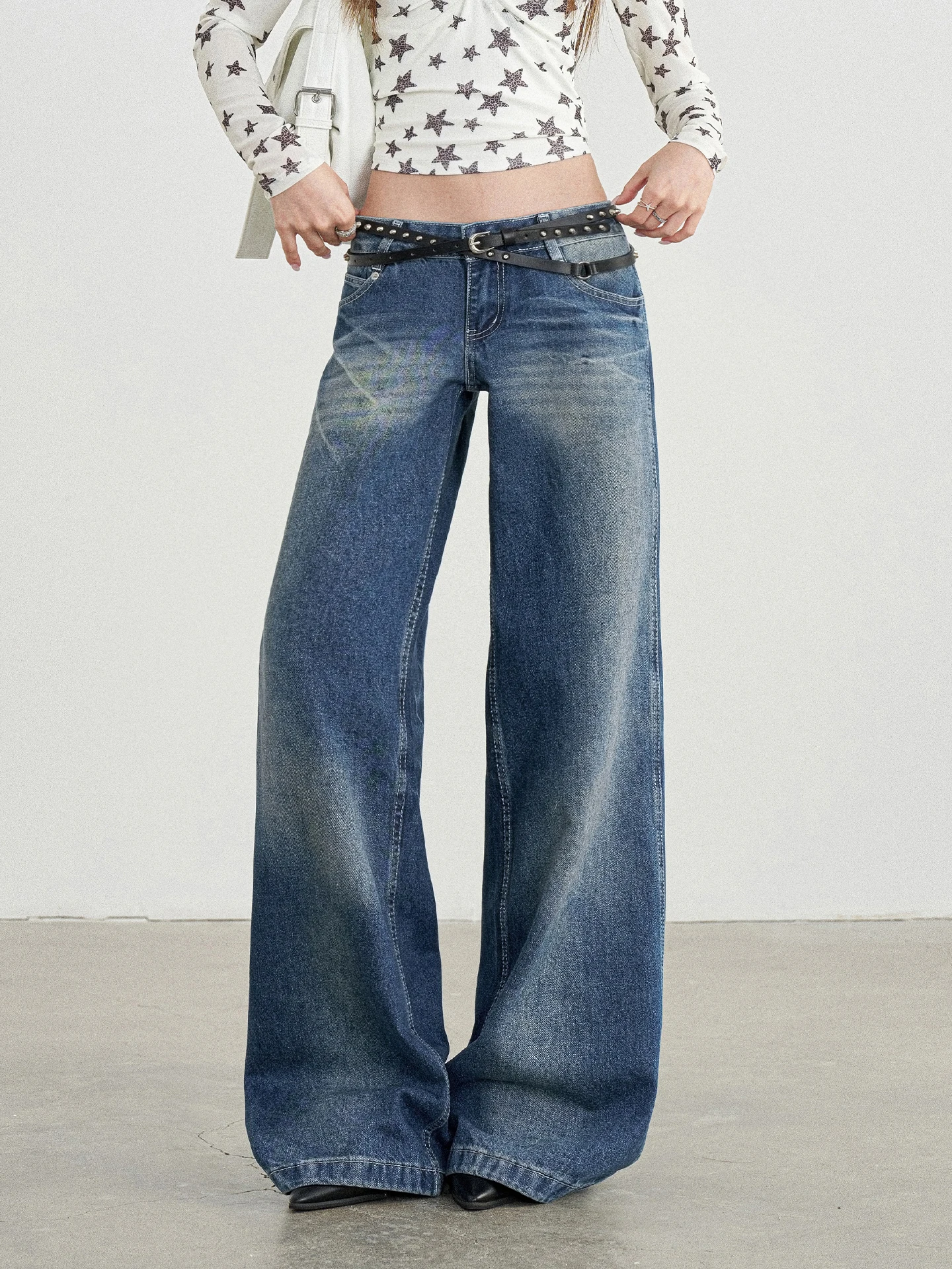 TGXQ Women's Jeans 2026 New Washed Slimming Loose Wide Leg Pants  Flash Crack Design Comfortable Fit Natural Waist