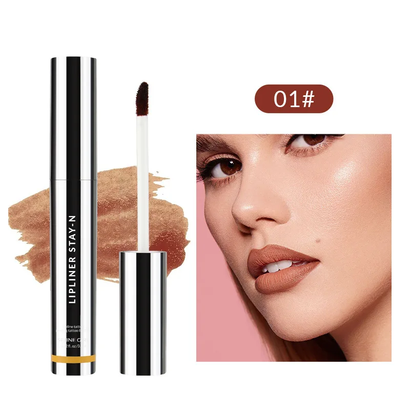 Penna per rossetto opaco Nude Pink Matte Solid Lip Gloss Waterproof Long Lasting Lipstick Pencil Lip Liner Pen Lip Makeup