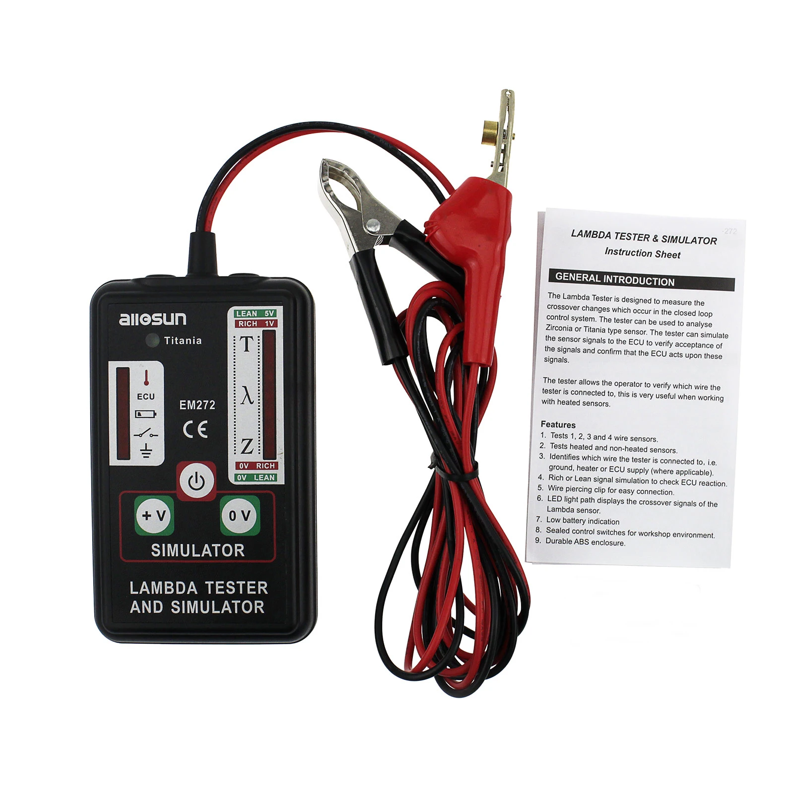 all-sun EM272 Lambda Tester & Simulator with Durable ABS Enclosure for analysing Zirconia or Titania type  sensor