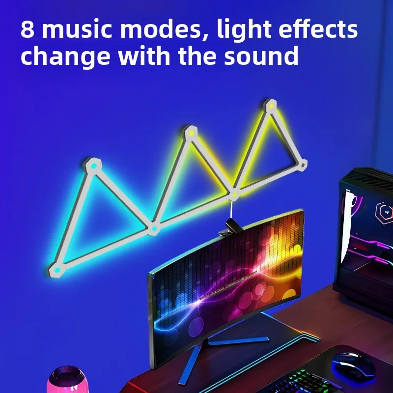 مصباح حائط LED |   التحكم في تطبيق بلوتوث |   مصباح لاقط عالي الحساسية يعمل بالصوت |   تصميم إيقاع الكم |   الربط المعياري