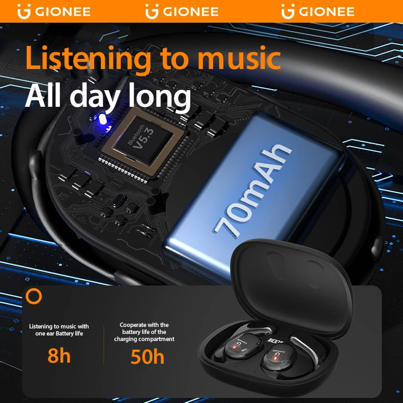 GIONEE JL001 Bluetooth Earphone OWS Wireless Headphones Long Battery Life Sports Waterproof Headsets extra bass with microphones