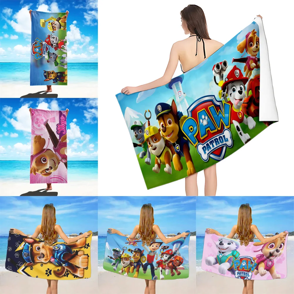 Cartoon puppy Beach Towel Microfiber Sand Free Quick Dry Soft Sandproof Pool Towels Gift for P-PAW P-Patrol Women Travel Shower