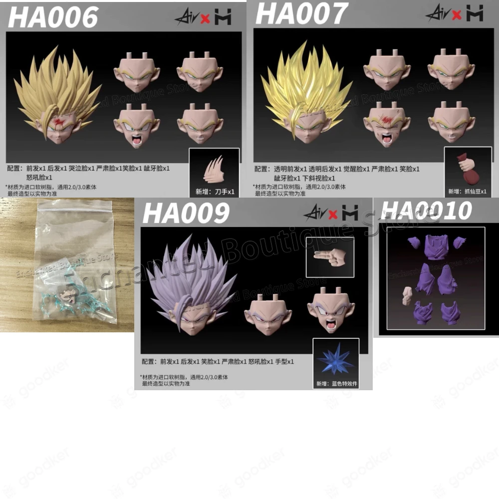 

В наличии: HA006 HA007 HA008 Dragon Ball Z SHF Super Saiyan SSJ Сон Гохан, аксессуары, скульпт головы, аниме-фигурки, игрушки