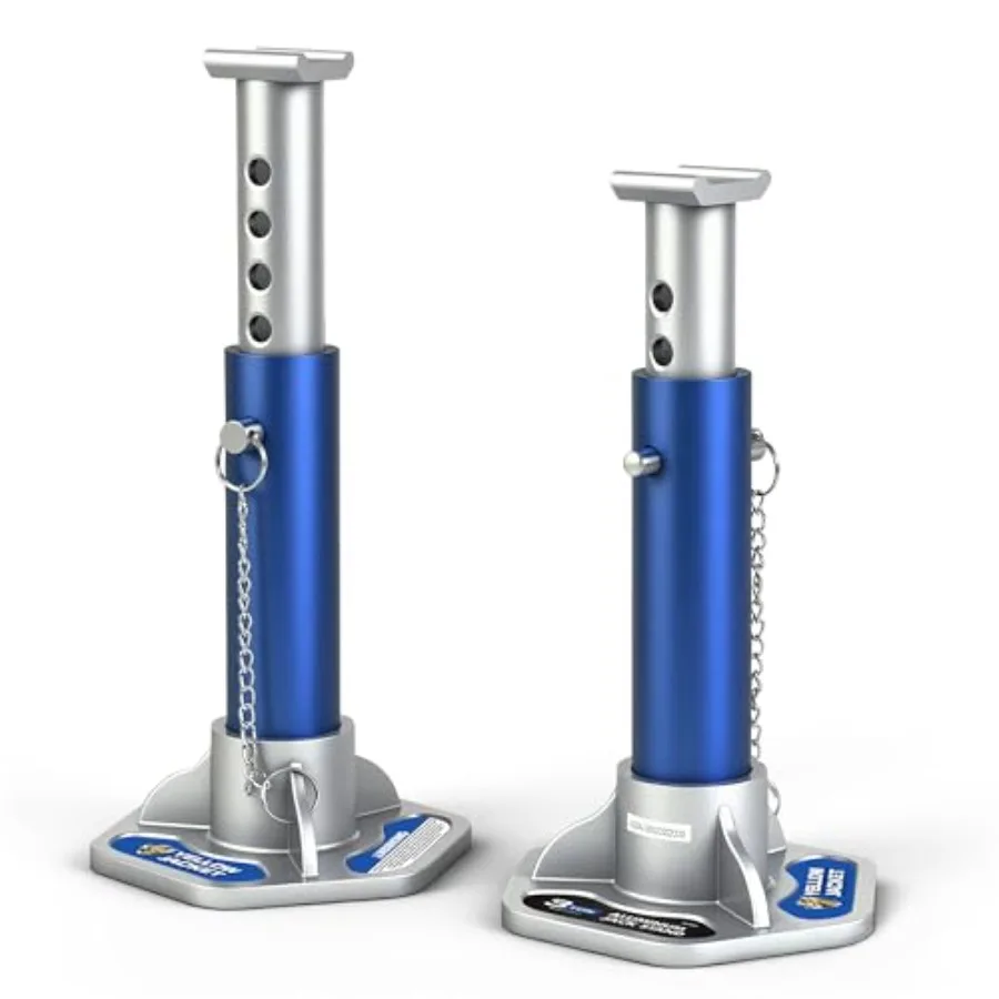 

3 Ton Aluminum Jack Stands with Locking Support Pins for Cars SUVs and Light Duty Trucks Blue Silver 1 Pair